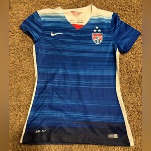 Nike Authentic Dri-Fit Women’s Size S US Soccer 2015 World Cup Jersey Blue